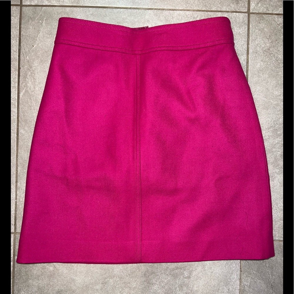 J. Crew hot pink wool a line skirt